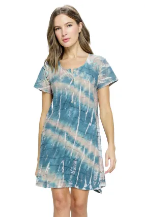 Mocha Dress Tie Dye Textured Fabric