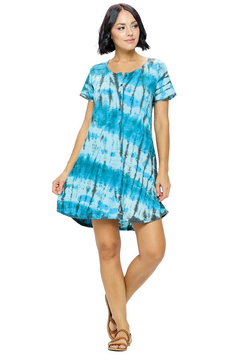 Mocha Dress Tie Dye Textured Fabric