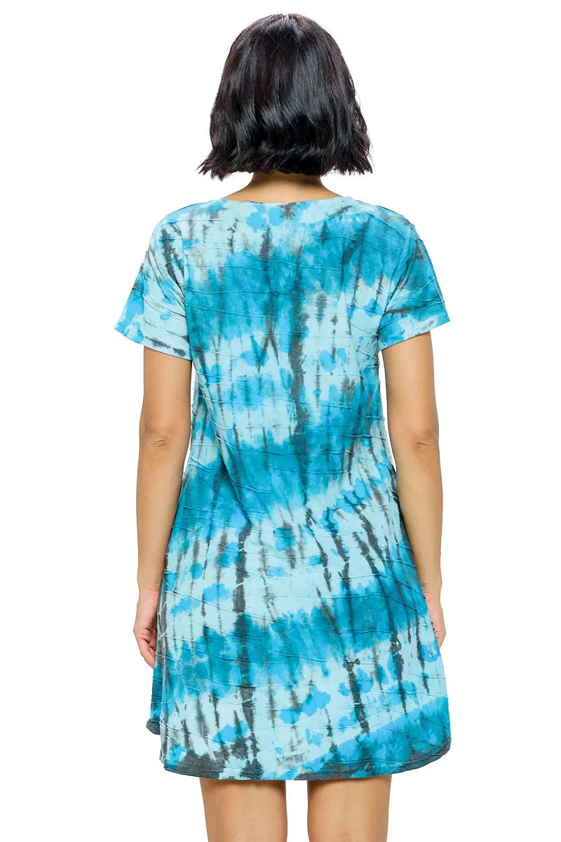 Mocha Dress Tie Dye Textured Fabric
