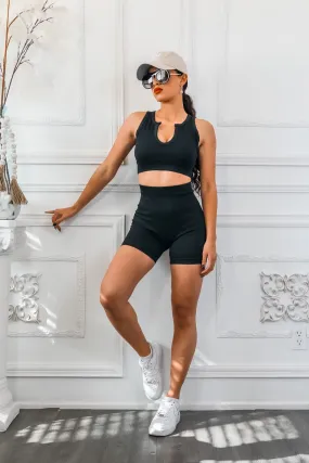 Next Level Ribbed Snatched Active Wear Shorts Set - High Quality Fabric, Body Contouring, Perfect for Workouts and Yoga