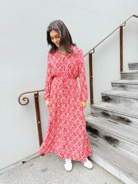 Nicola Dress | Pink Ikat