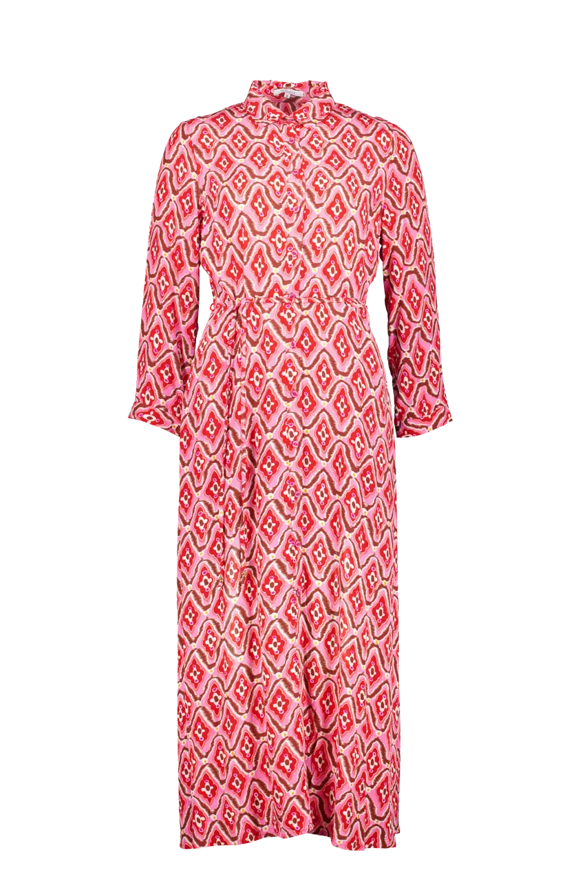 Nicola Dress | Pink Ikat