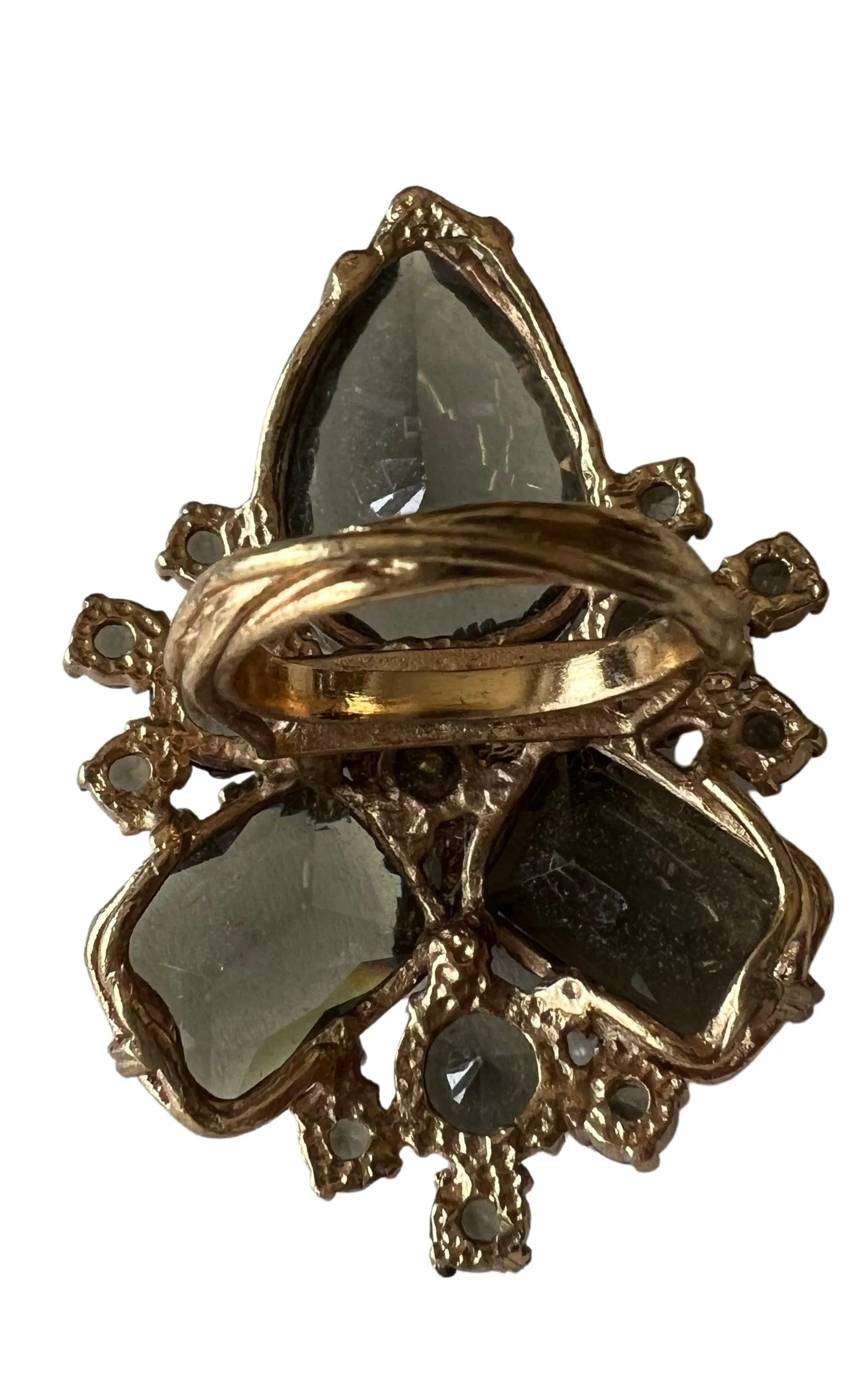 Oversized Smoke Crystals Ring