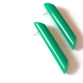 Petrol Green Couture Mega Stick Stud Statement Earrings