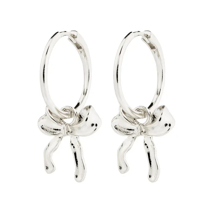 Pilgrim Jewelry CASSIAN Recycled Hoop Earrings with Bow Silver Plated