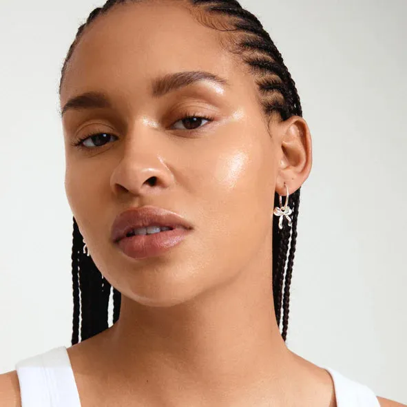 Pilgrim Jewelry CASSIAN Recycled Hoop Earrings with Bow Silver Plated