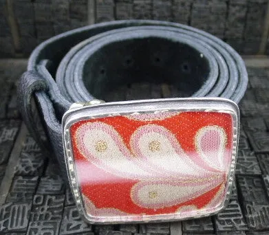 Presh Obi Fragment Belt Buckle on Black Belt Strap