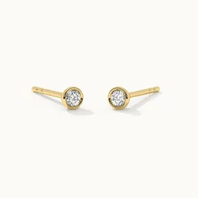Round Cluster Small Diamond Earrings