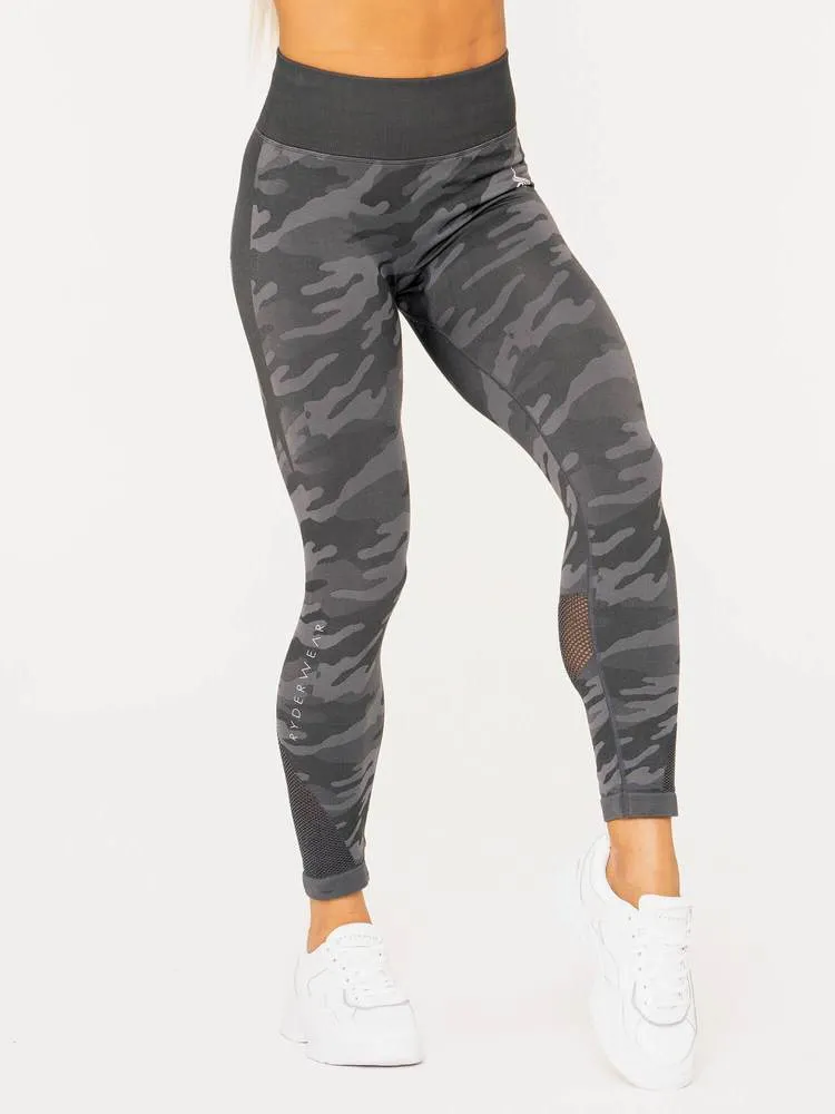 Ryderwear Camo Seamless High Waisted Leggings - Charcoal Camo
