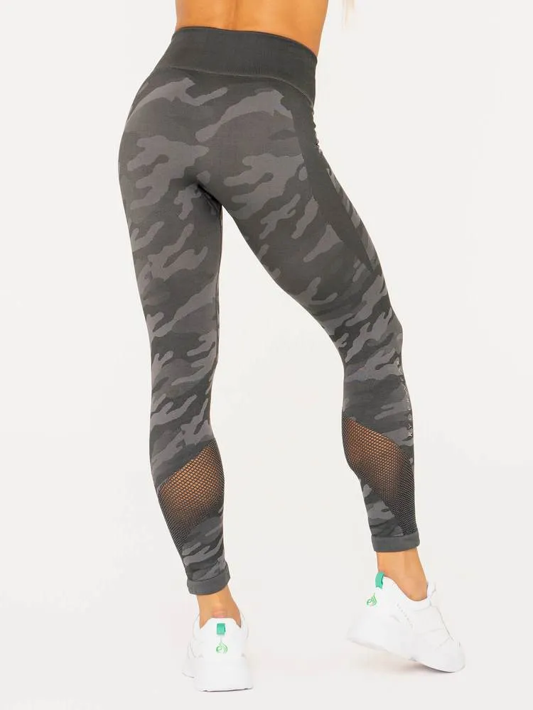 Ryderwear Camo Seamless High Waisted Leggings - Charcoal Camo