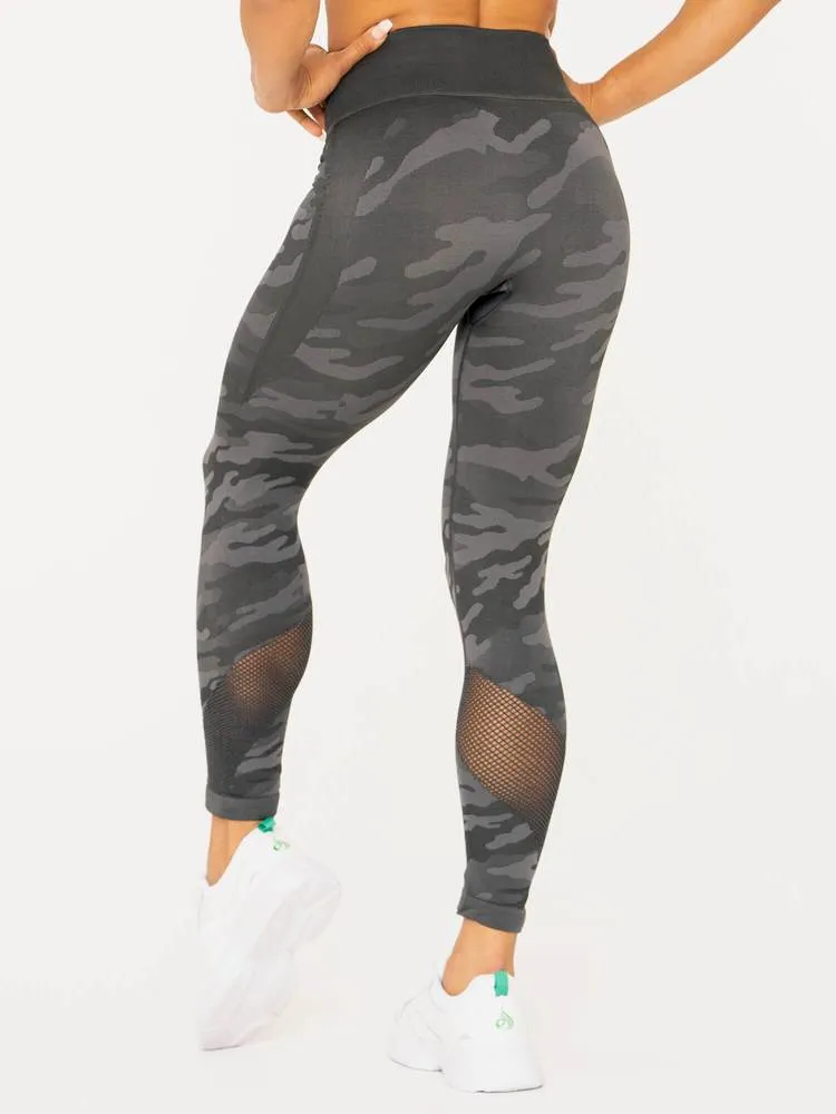 Ryderwear Camo Seamless High Waisted Leggings - Charcoal Camo