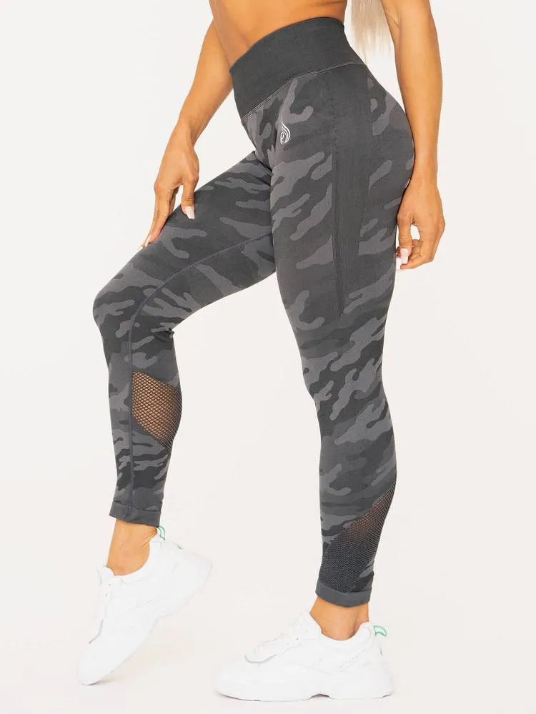 Ryderwear Camo Seamless High Waisted Leggings - Charcoal Camo