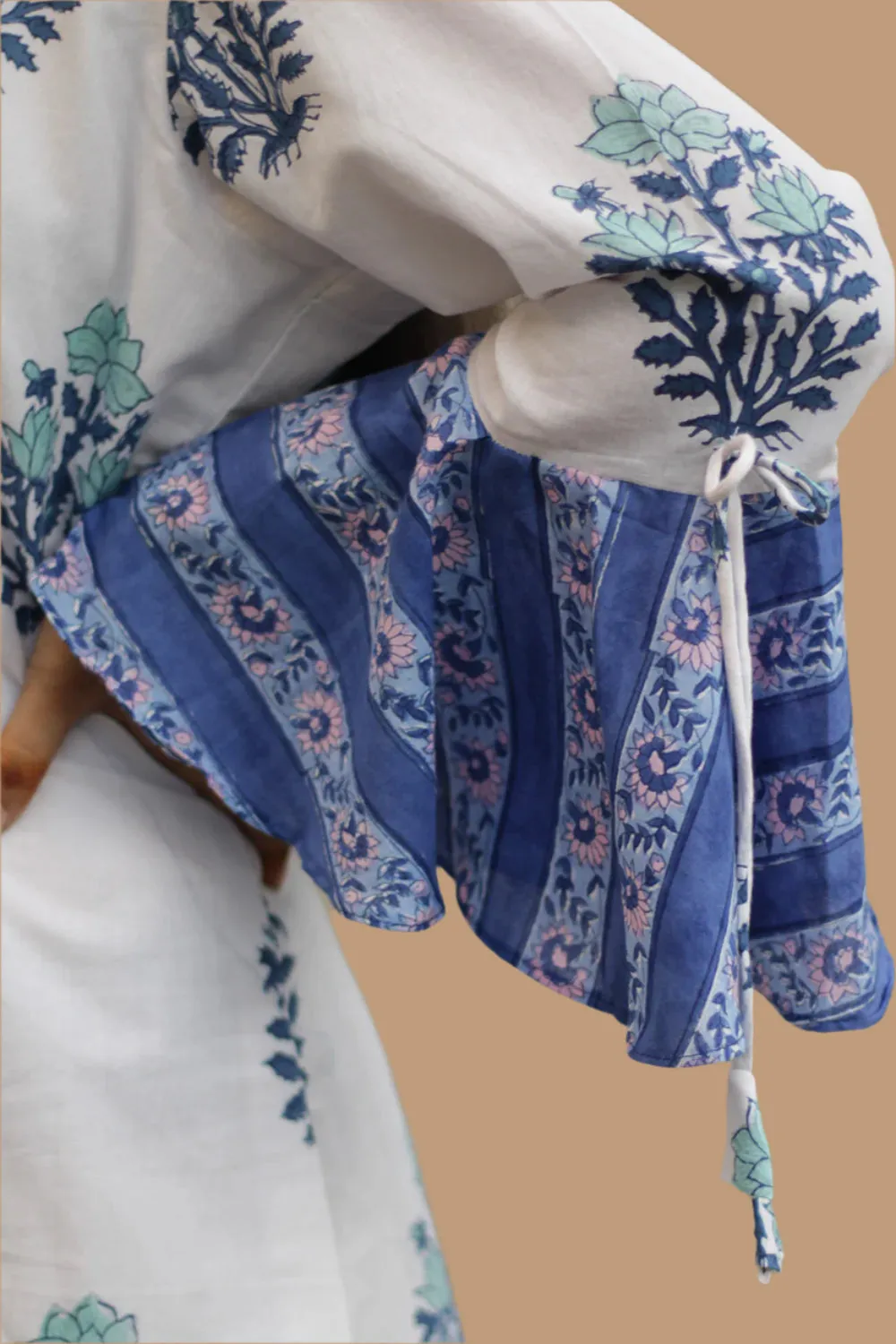 Sayali | Short Dress | Cobalt Blue Blooms Sanganeri