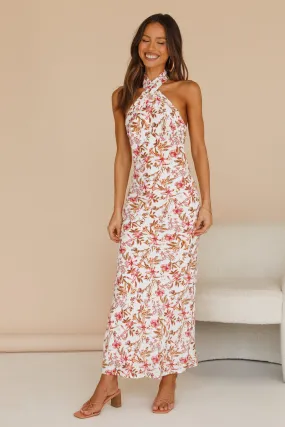 SEVEN WONDERS Alani Halter Maxi Dress White Floral