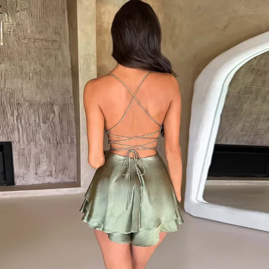 Sherry Backless satin dress