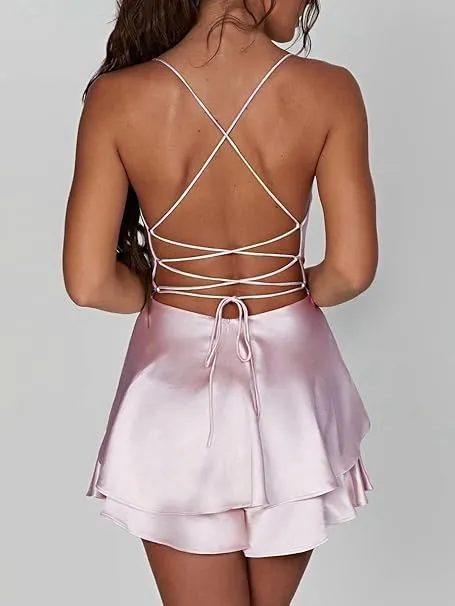 Sherry Backless satin dress
