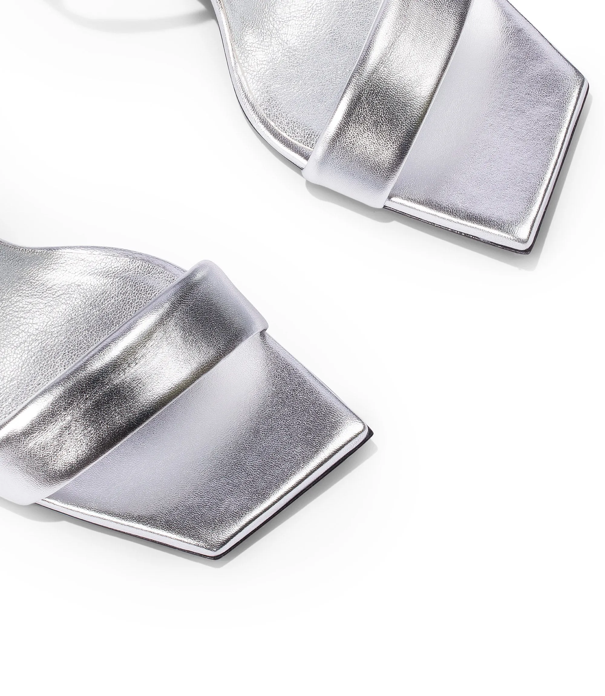 Silver-tone nappa leather sandals