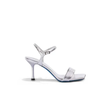 Silver-tone nappa leather sandals