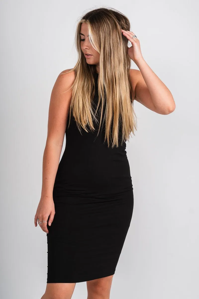 Sleeveless bodycon dress black