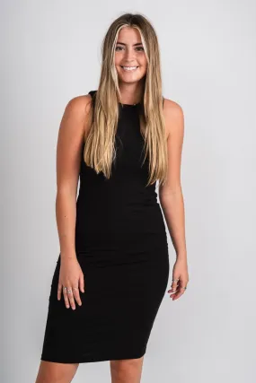 Sleeveless bodycon dress black