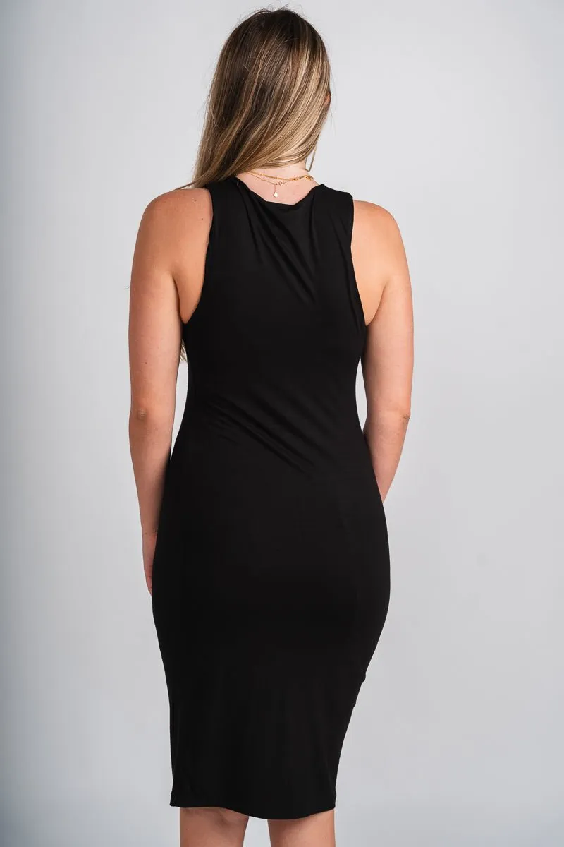Sleeveless bodycon dress black