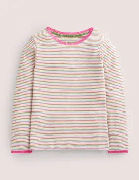 Supersoft Pointelle T-shirt-Aster Purple/Ivy Rainbow