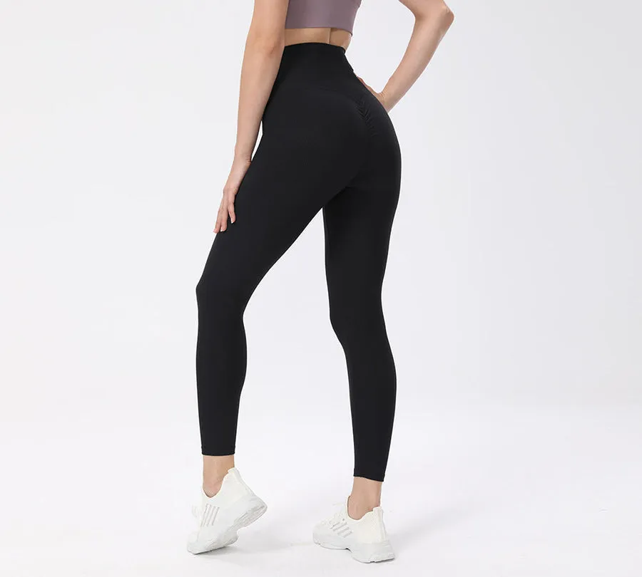 TARRAMARRA High-Waist Ruched Butt Lifting Flow Ribbed Ankle Legging