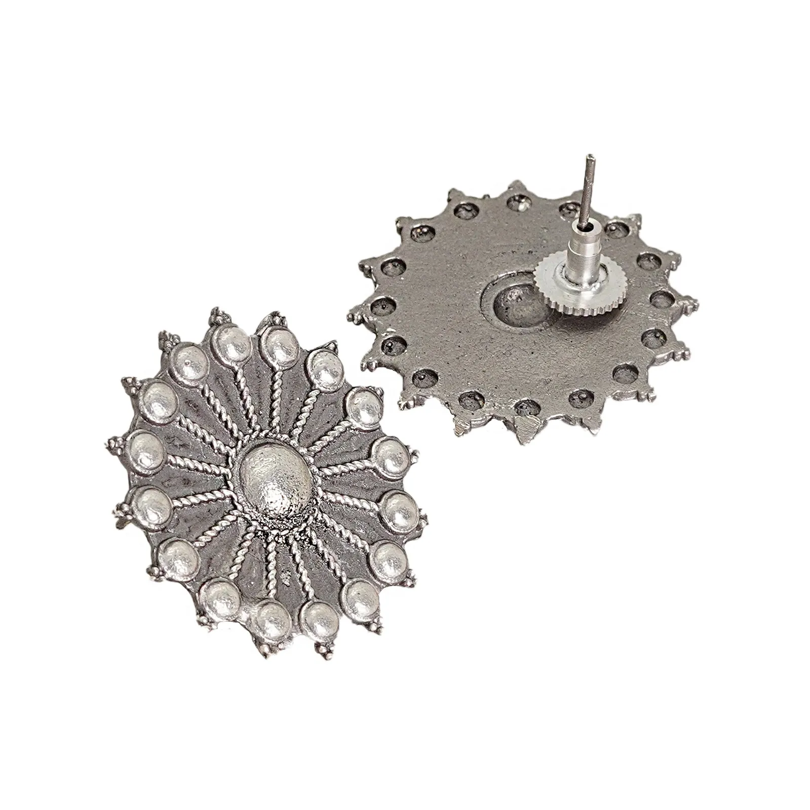 Teejh Shaaravi Silver Oxidised Earrings