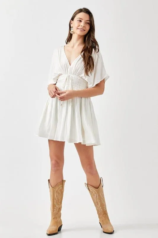 The Kimberly Smocked Waist Mini Dress