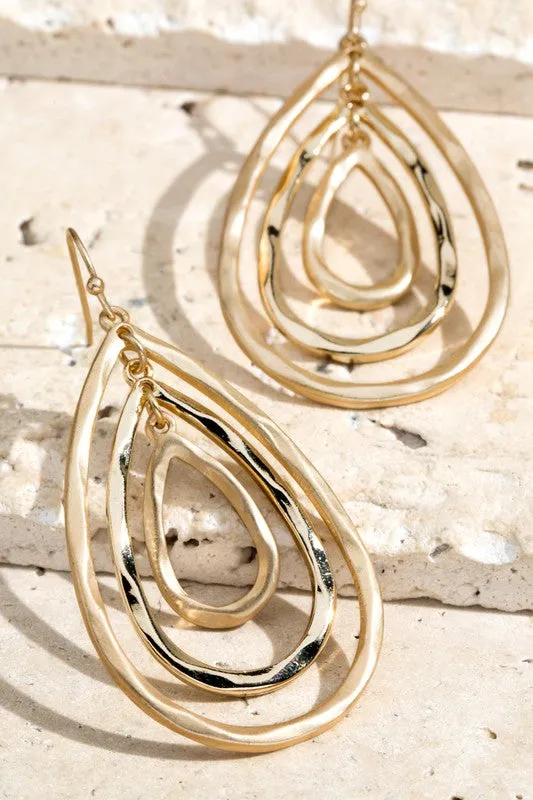 Triple Teardrops Earrings