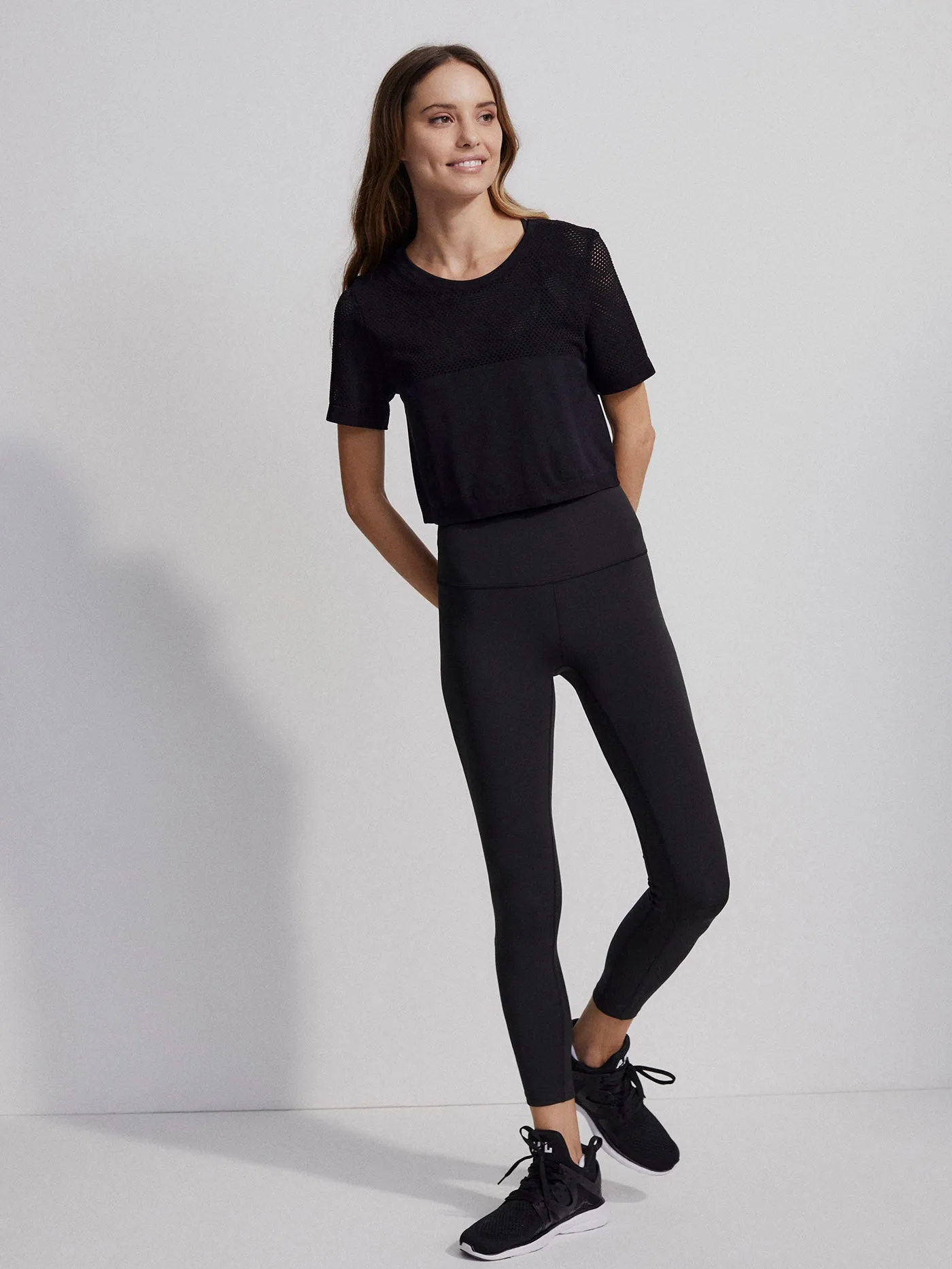 Varley Paden Cropped Tee - Black