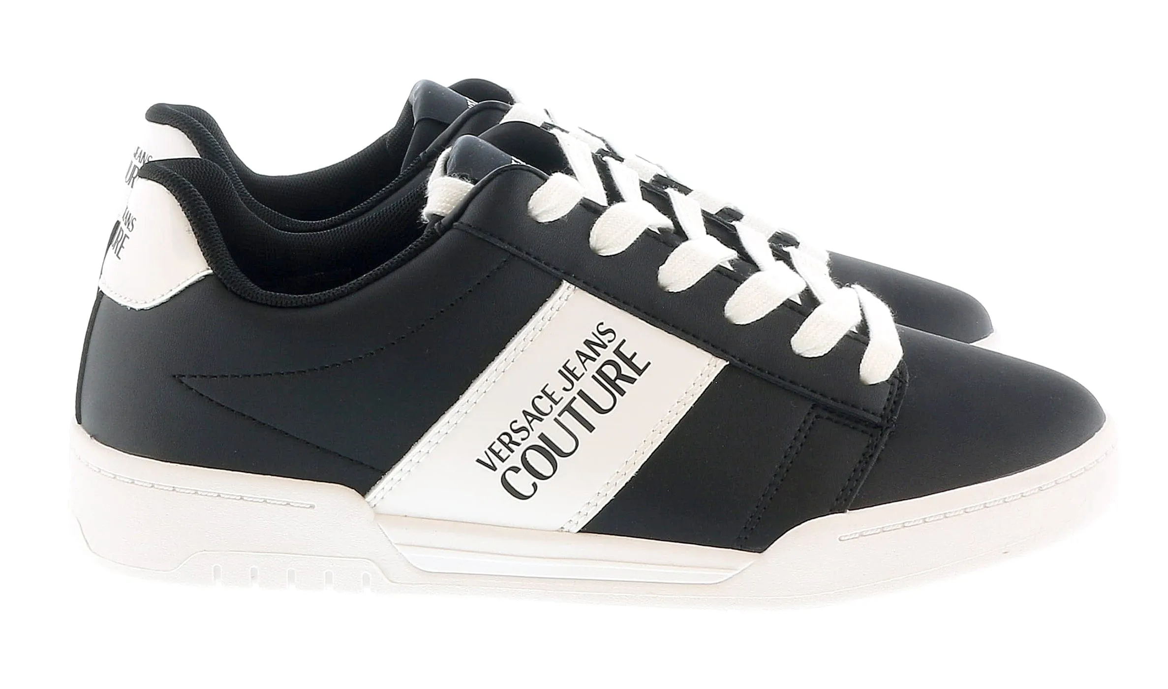 Versace Jeans Couture Black Classic Fashion Court Sneakers-
