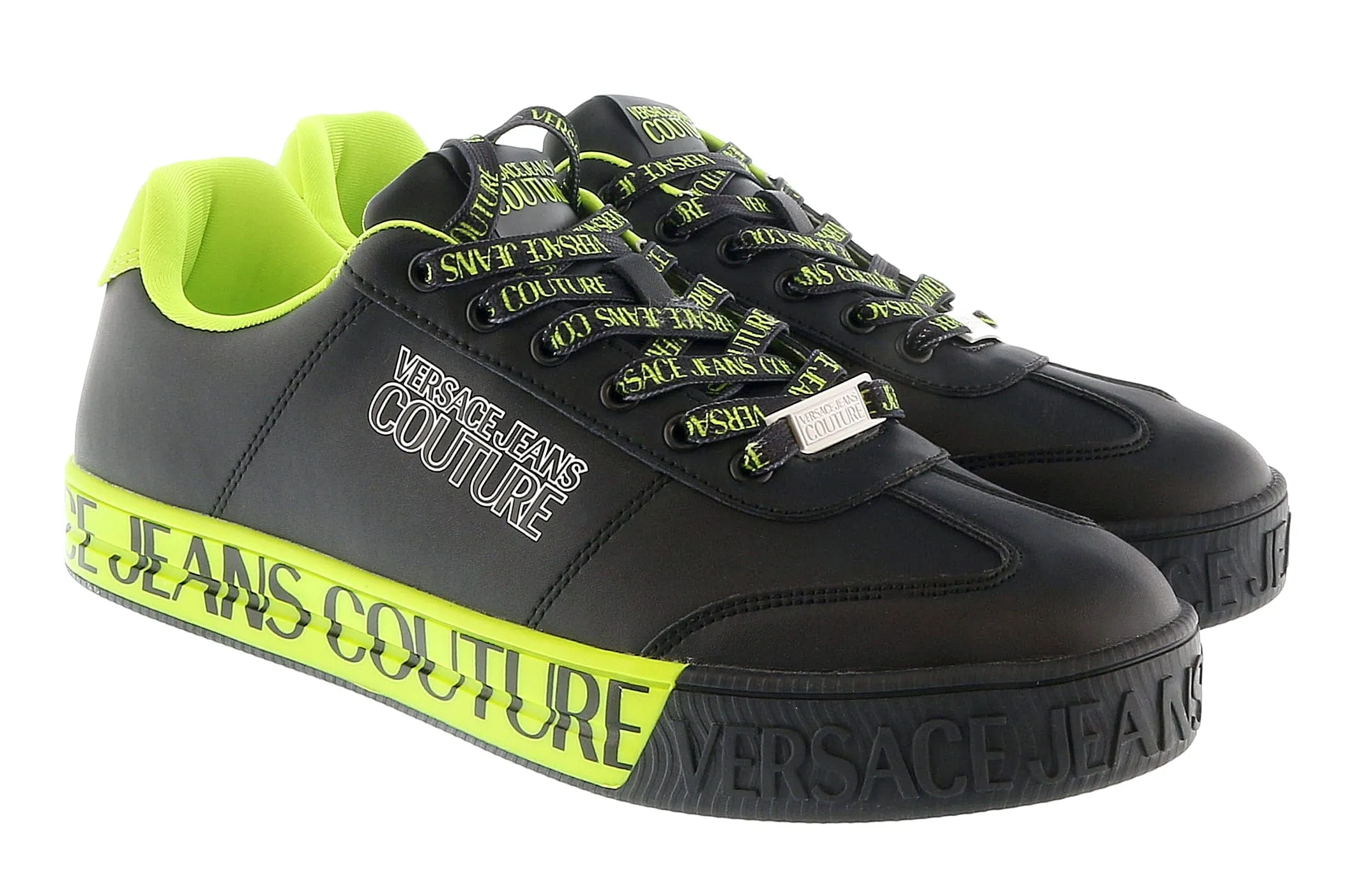 Versace Jeans Couture Black Signature Sole Fashion Everyday Sneakers-