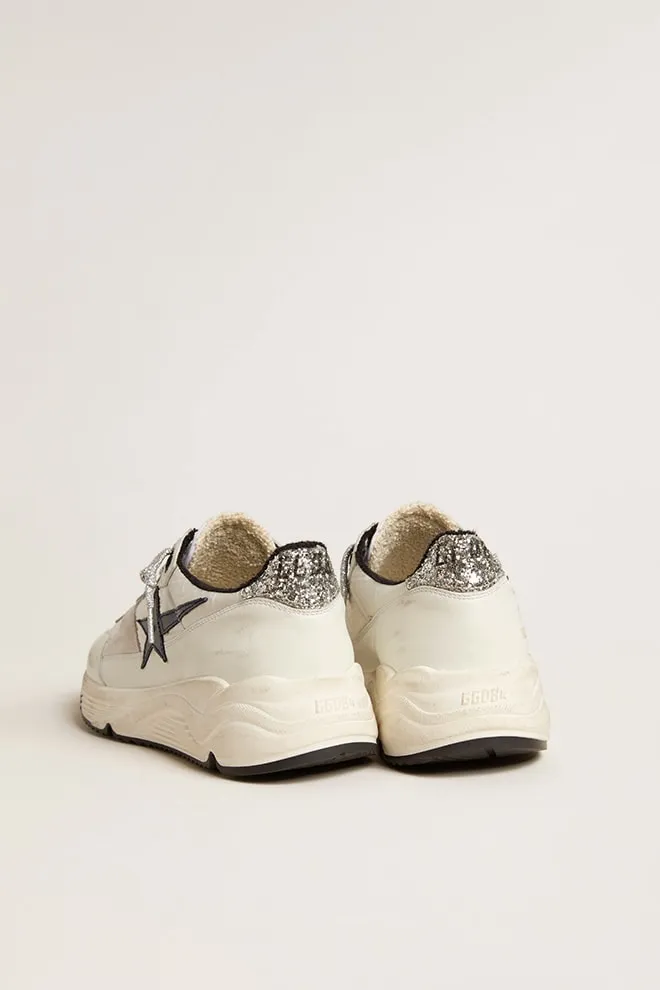 Woman Running Sole w/ Leather Star and Glitter Heel