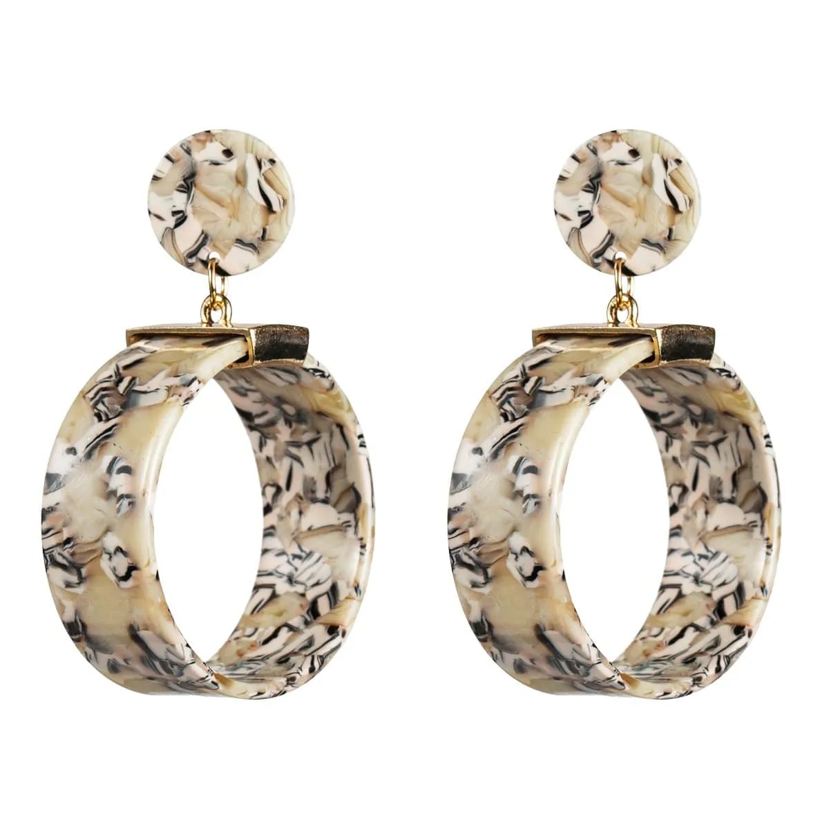 Womens Colorful Hoop Post Earrings