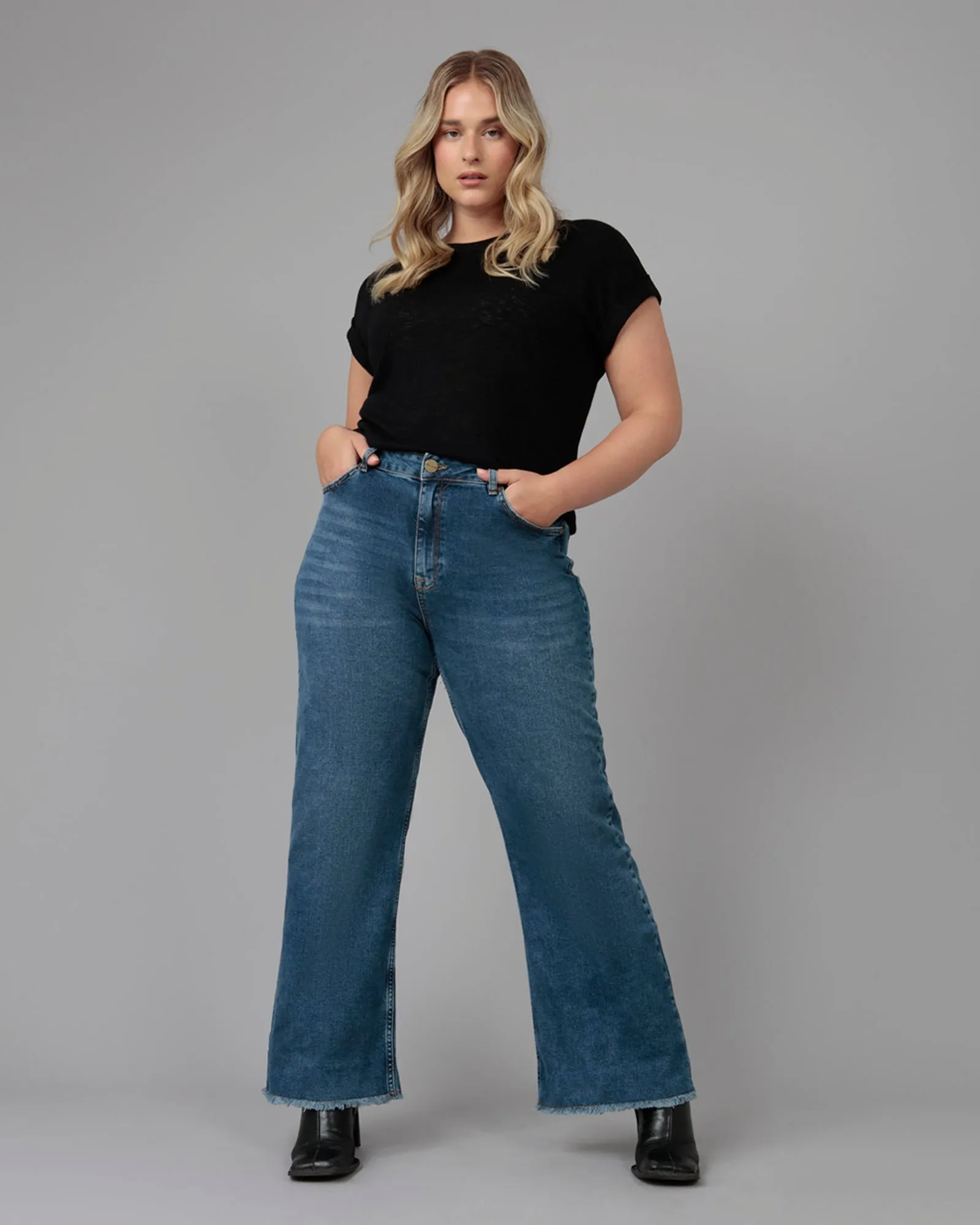 Women's MILAN-DIS High Rise Wide Leg Jeans | Dim Sky