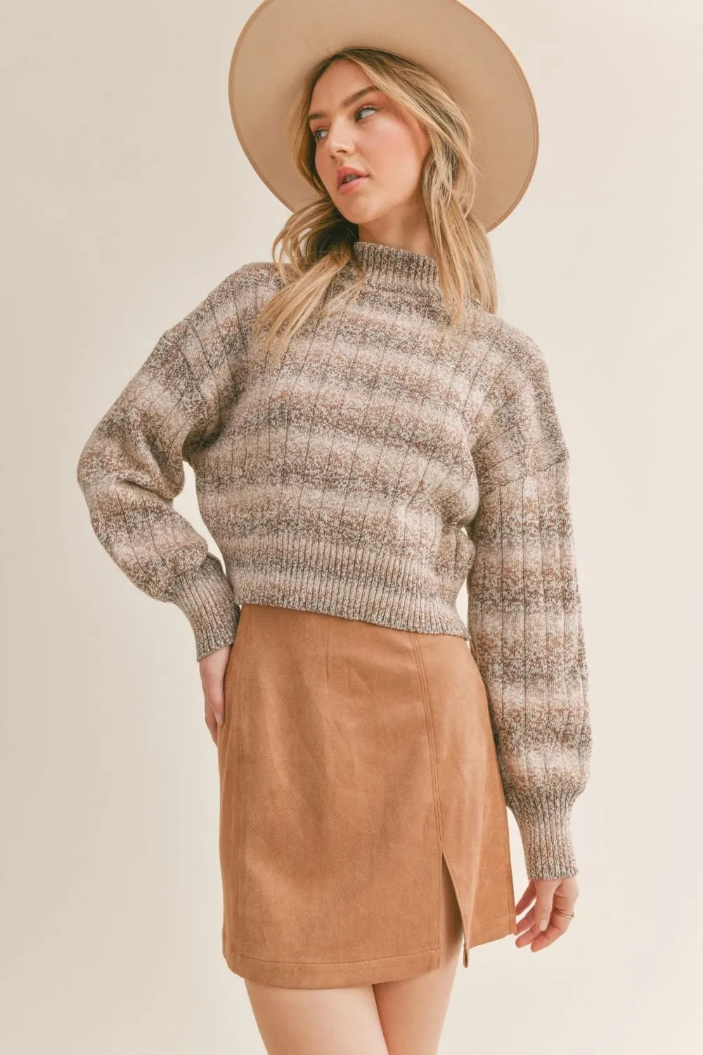 Women's Ombre Knit Sweater | Sage The Label | Brown Multi