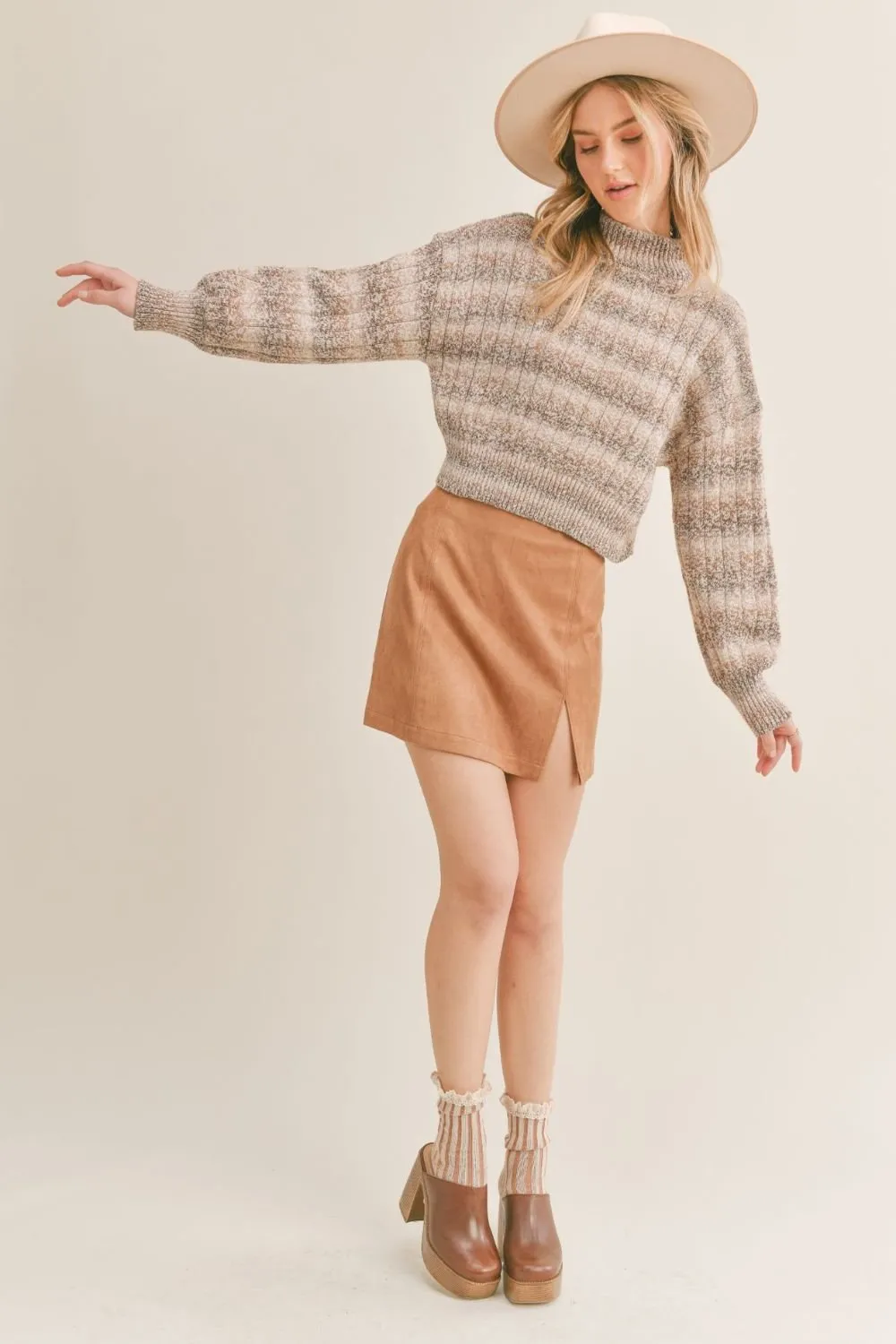 Women's Ombre Knit Sweater | Sage The Label | Brown Multi