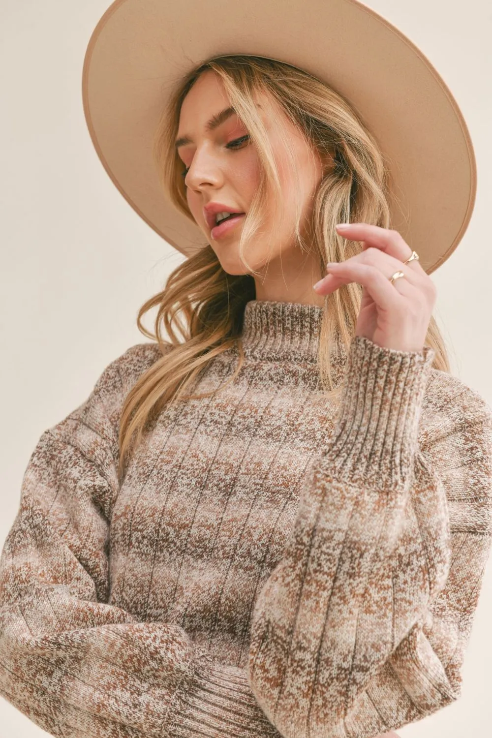 Women's Ombre Knit Sweater | Sage The Label | Brown Multi