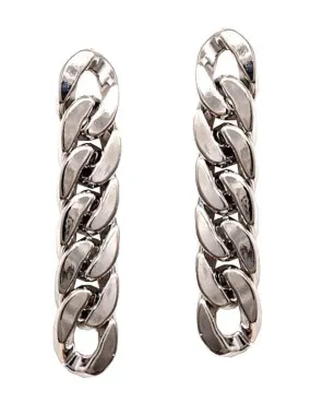 Womens Silver Tone Chain Link Earrings